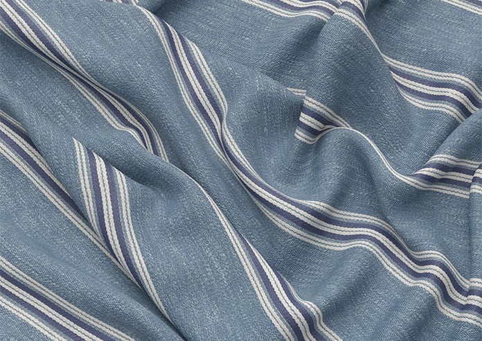 Bellagio Stripe, Mineral Blue - Twist&Fit Roman Blind - Image 4